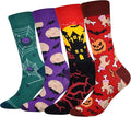 Cansok Men's 2/4 Packs Fun Crazy Novelty Dress Crew Socks