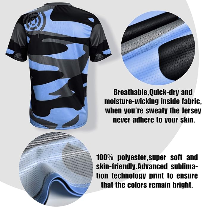 Wisdom Leaves Mens Mountain Bike Jersey Short Sleeve MTB Shirts Moisture-Wicking and Quick-Dry