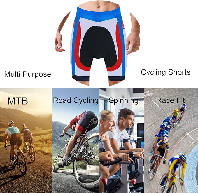 sponeed Men's Cycling Padded Shorts Men Bike Short Pants Cycle Spandex Tights Biking Wear