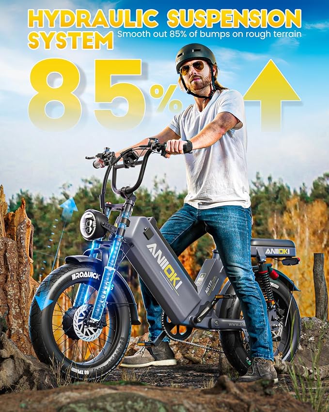 ANIIOKI Electric Bike for Adults,70Ah Removable Battery,200+ Miles Long Range,7-Gear Speed All-Terrain E-Bike