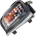Bike Handlebar Bag for Phone - Top Tube Cycling Accessories with Waterproof Transparent Pouch for Adult Mountain and Road Bicycles with Reflective Material for Safety - Bikepacking Front Bag