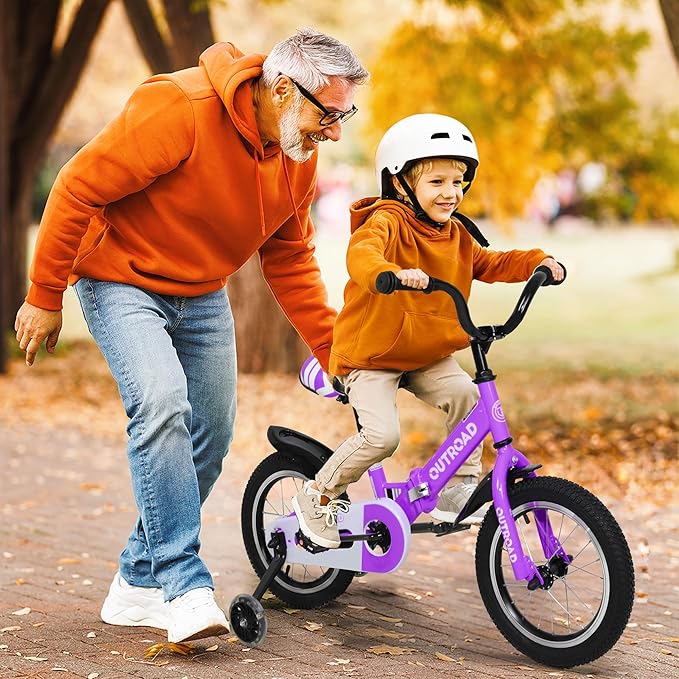 14/16/18 Inch Folding Kids Bike with Training Wheels, Gifts for Girl&Boy Age 3-10 Years, Toddler Bike with Dual Brakes for Beginners, Multi-Color