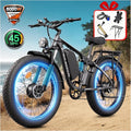 6000W Electric Bike for Adults, 45MPH Dual Motor Ebike, 60V 1200WH E Bike, 100 Miles Bicycle, Full Suspension, Dual Hydraulic Disc Brake Ebike, Charge Voltage 67.2V, Brake/Turn Signal