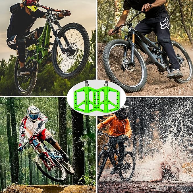Mountain Bike Pedals - Durable Nylon DU Bearing Platform Pedals for MTB and BMX