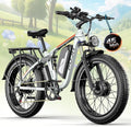 6000W Dual Motor Electric Bike for Adults 60V 20Ah Fast Ebike for Men Women,45MPH Up to 100 Miles,24" Fat Tire Suspension Electric Bicycle for Snow Commuter Mountain E-Bike