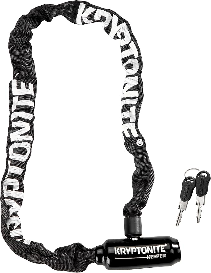 Kryptonite Keeper 585 Bike Chain Lock, 2.7 Feet Long Heavy Duty Anti-Theft Bicycle Chain Lock with Keys for Bike, Motorcycle, Scooter, Bicycle, Door, Gate, Fence