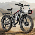 6000W Max Speed 45MPH Dual Motor Electric Bike for Adults,60V 1200Wh Removable Battery with 24" Fat Tire Up to 100 Miles Range with Full Suspension All Terrain Ebike for Men Women PU364