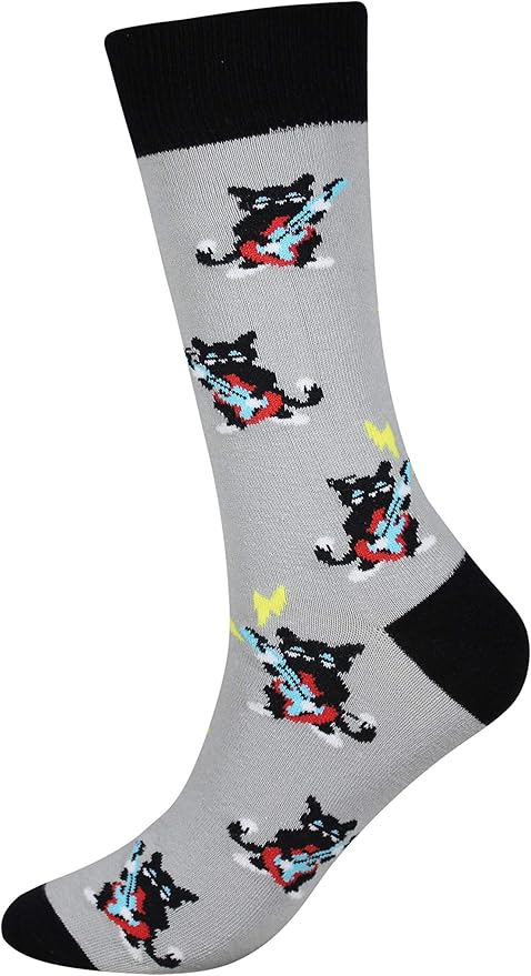 Cansok Men's 2/4 Packs Fun Crazy Novelty Dress Crew Socks