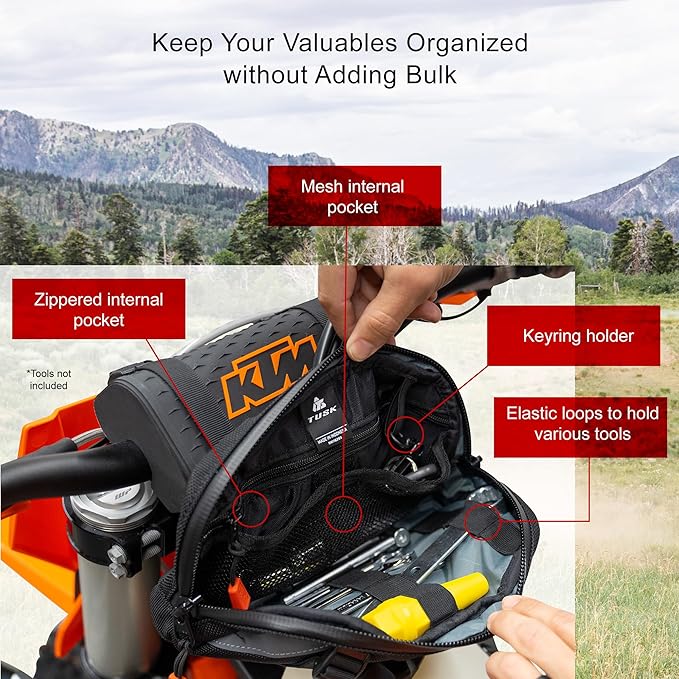 TUSK Handlebar Bag Dirt Bike/Adventure/Snow Bike/ATV/Compatible with SURRON SUR-RON/eBike/MTB/ 2.3L Capacity