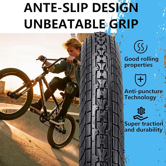 SIMEIQI 26x2.35 20x2.35 Inch Cruiser Beach Bike Tire Black White Wall or Brown Cream Wall Folding Replacement Bicycle Tire for Hybrid City Commuter Trail