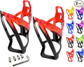 Revere Ultra-Light Bike Water Bottle Holder – Durable Bicycle Bottle Cage for Road, MTB, & Mountain Bikes – 2-Pack with Screws & Installation Tool – Premium Cycling Accessories (Red/Black)