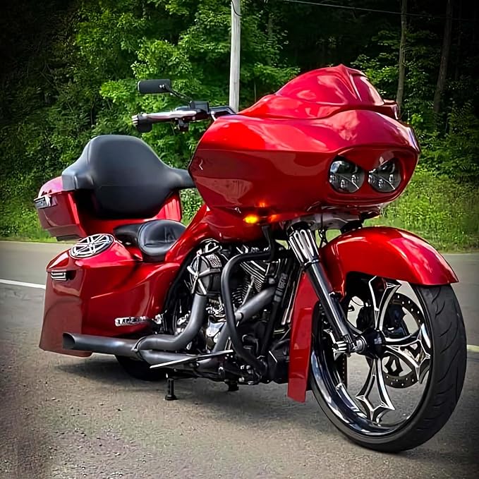 8mm/10mm Black Motorcycle Rectangle Handlebar Rearview Mirrors Compatible with Harley Street Glide Road King Softail Sportster Iron 883 XL1200 Chopper Softail