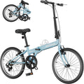 20 inch Folding Bike, Foldable Bicycle for Adults with 7 Speed Derailleur, Lightweight Collapsible Bicycle for City Commuting, Fold Up Bike Men Women Teenagers