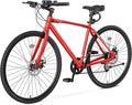 MOPHOTO Hybrid Bike for Adults, 700C City Commuter Bicycle, Lightweight Aluminum Frame, 8-Speed Urban Fitness Bike for Men&Women, Dual Disc Brakes, Upright Flat Handlebar, LED Headlight & Reflectors