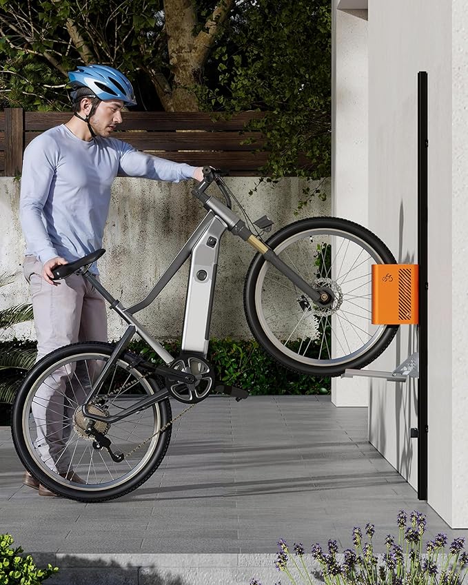 monTEK Automatic Lift Bike Rack – Fits 24-29" Tires, Heavy-Duty Vertical Wall Rack for Bicycles (Up to 71 lbs) - Effortless Lifting, Easy Install - Space-Saving Storage for Garage, Shed, BO