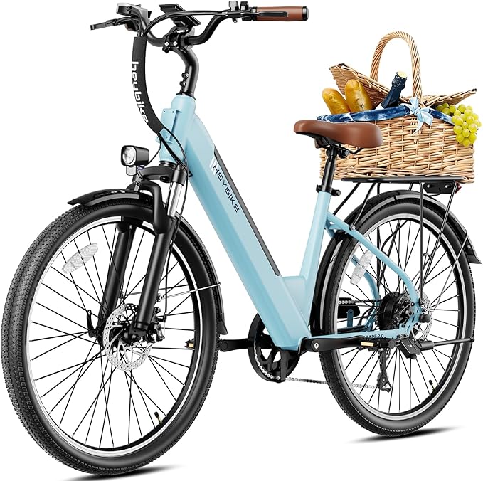 Heybike Cityscape 2.0 Electric Bike for Adults with 1200W Motor Peak, 468Wh Removable Battery, up to 50Miles 24MPH 26" Electric Commuter Bike with 7-Speed, UL Certified