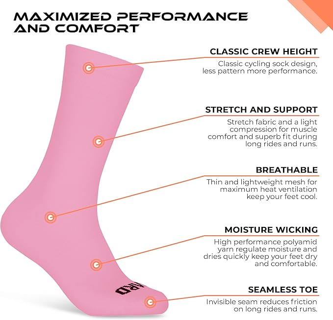 Performance Cycling Socks – Compression, Moisture-Wicking Crew Bike Socks