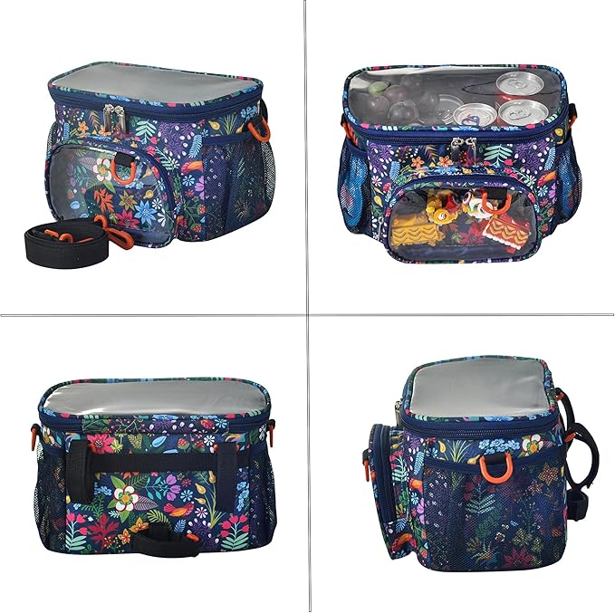 Kids Bike Basket,Durable Front Frame Bicycle & Scooter Basket Bag,Waterproof Fabric Bicycle Handlebar Bag for Boys, Girls, Toddlers with Shoulder Strap (Flower)