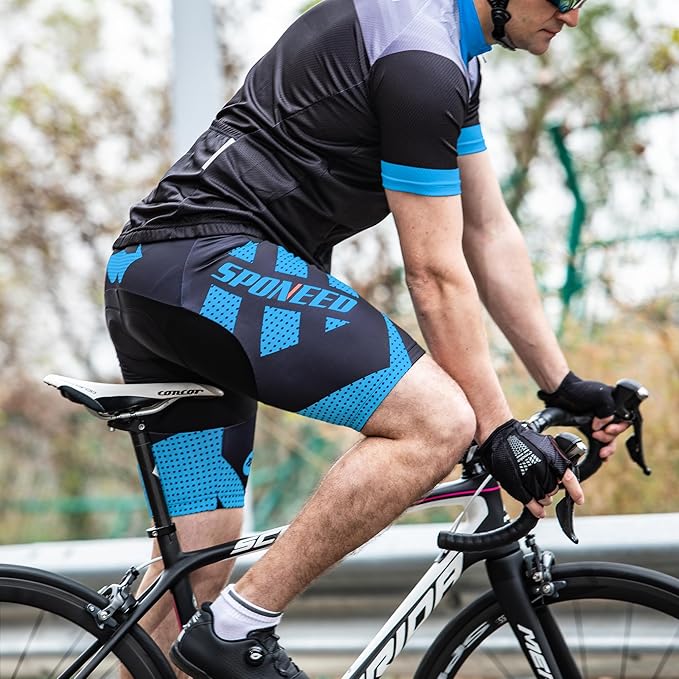 sponeed Men's Cycling Shorts Padded Bicycle Riding Pants Bike Biking Clothes Cycle Wear Tights
