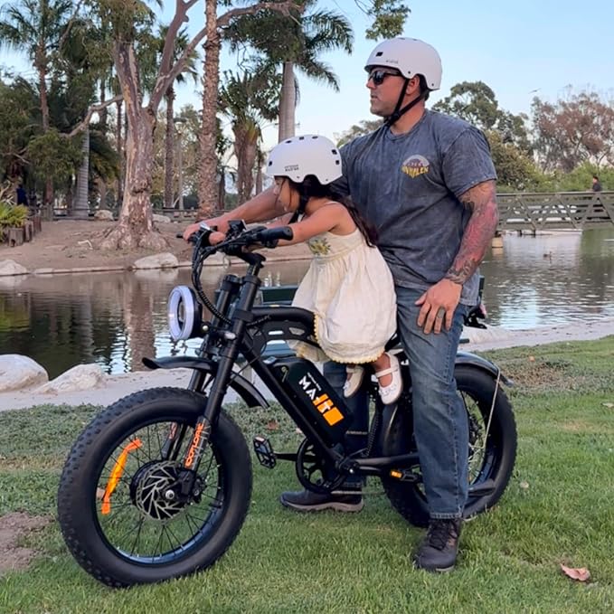 Electric Bike for Adults, 1500W-3000W Peak Ebike with Full Suspension, 20" x 4.0 Fat Tire Retro Scrambler Moped Style, 48V/52V Long Range All-Terrain Electric Bicycle, UL 2849 Certified
