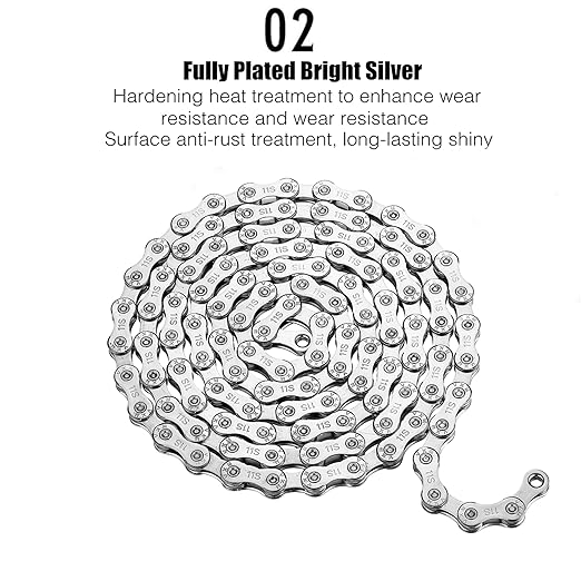 VXM Bike Chain 1/2" x 11/128" 116 Links 11-Speed, MTN BTX MTB Road, Alloy Steel, 3968 lbf, 1638 lbs/in