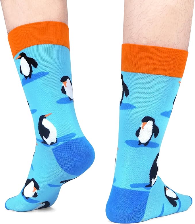 WeciBor Men's Dress Funny Crazy Colorful Novelty Combed Cotton Crew Socks 12 Pack - Size 7-10/10-13/13-15