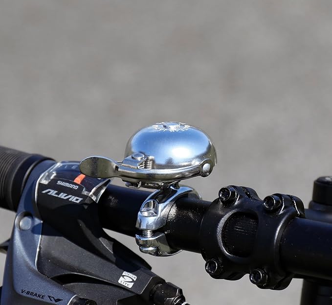 CATEYE OH-2300A Hibiki Bell – Classic Style Brass Bike Bell with Aluminum Bolt-on Design, Fits 22.2 mm or 25.4 mm Handlebars, Road, Hybrid, Touring Style Bicycles