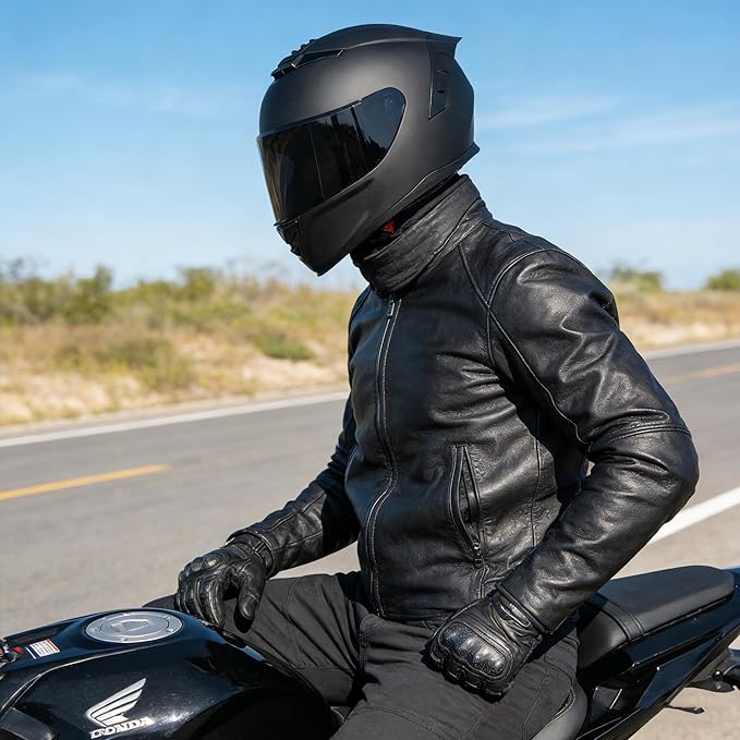 Full Face Motorcycle Helmet,Helmets for Adults Motorcycle, MG611 Motorbike Racing Street Bike Helmets with Black Visor for Men Women,DOT Approved (Matte Black-B+ Mask, XXL)