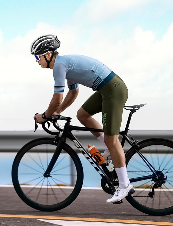 LAMEDA Mens Cycling Bib Shorts,Padded Breathable Bike Shorts Men Lightweight Bicycle Bibs Bike Tight for Road Gravel Biking
