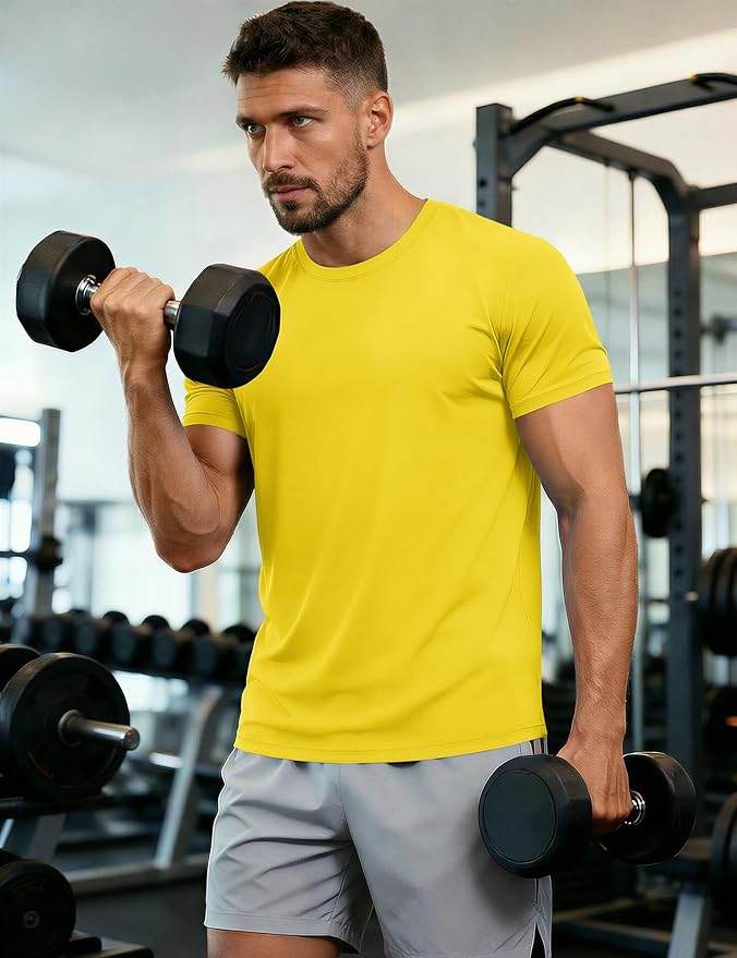 MAGCOMSEN Men's Short Sleeve UPF 50+ T-Shirt Quick Dry Workout Athletic Running Swim Tops Tee Rash Guard Performance Shirts