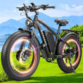 6000W Peak Dual Motor Ebike for Adults - 52V 34Ah Fast Electric Bike for Men Women 45 MPH,Up to 100 Miles,24" Fat Tire Lockable Suspension Electric Bicycle for Snow Off-Road Commuter Mountain E-Bike