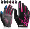 BEACE Cycling Gloves for Men Women - Full Finger Mountain Bike Gloves With Touch Screen and Anti-Slip Silicone Palm - Workout and Road Bicycle Gloves