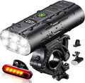 Yosky True 2000 Lumen Bike Lights for Night Riding EVO 6800mAh 6 LED Bike Headlight and Tail Light Set Rechargeable Bike Light Front and Back for Road Mountain Bike, Waterproof Safety Light