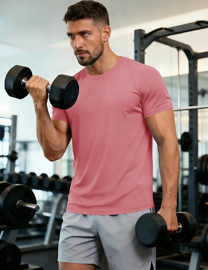 MAGCOMSEN Men's Short Sleeve UPF 50+ T-Shirt Quick Dry Workout Athletic Running Swim Tops Tee Rash Guard Performance Shirts