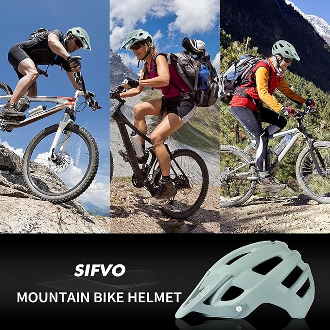 Bike Helmet, SIFVO Bike Helmets for Men and Women, Mountain Bike Helmet with Visor Helmets for Adults to Youth Bicycle Helmet Road Bike Helmet Safe and Comfortable 54-62cm【M/L】