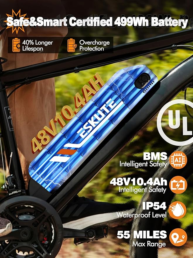 M200 Electric Bike for Adults – 21-Speed Gear 27.5" Mountain E-Bike, 1200W Peak Brushless Motor 28MPH, 48V 10.4Ah&13Ah Removable Battery, Up to 55-65 Miles Range, Step Over Commuter E-MTB, NFC Unlock