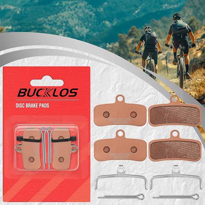 BUCKLOS Bike Disc Brake Pads - Bicycle Disk 4 Piston Pads for Shimano D02S D03S Saint Deore XT XTR SLX Zee/Tektro/TRP for Mountain Bike/Road Bike/Ebike/MTB