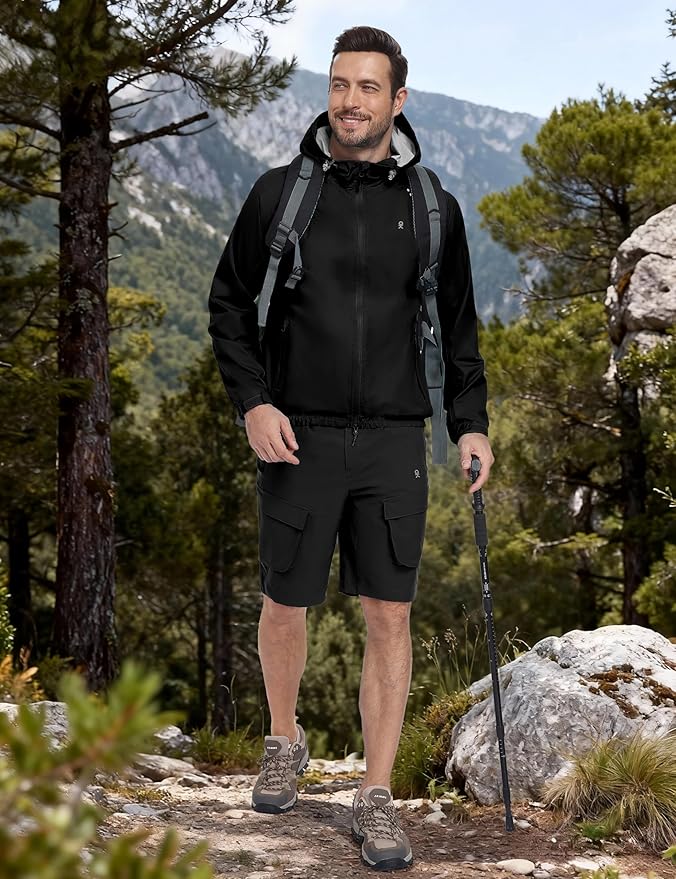 Little Donkey Andy Men's Waterproof Windbreaker Lightweight Packble Cycling Jacket for Biking, Running
