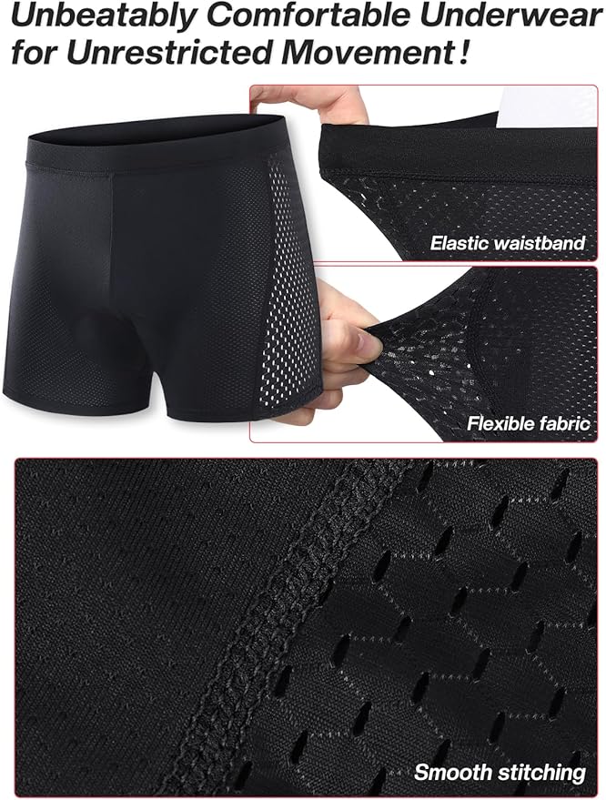 ARSUXEO Men's Cycling Underwear 4D Padded Bike Shorts Bicycle Biking Cycling Shorts with Padding Mountain Bike Liner