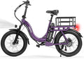 1200W Peak Folding Electric Bike for Adults, 28MPH 48V 10.4Ah Removable Battery, 55-Mile Range, 20"x3" Fat Tire, Step-Thru Ebike with Basket 7-Speed – Commuter E-Bike
