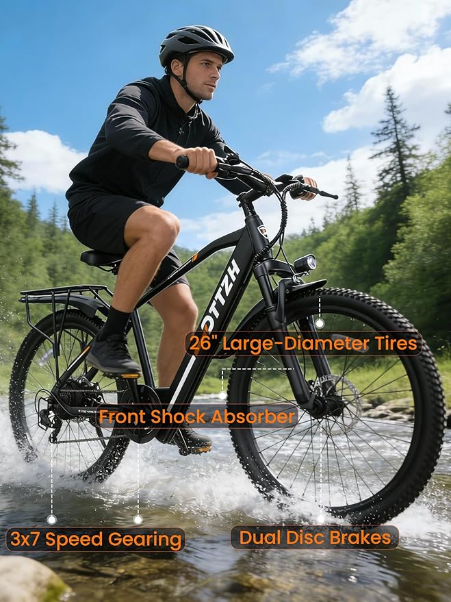 SD26 Electric Bike for Adult with NFC Unlock, 25MPH Peak 750W Ebike with 48V 13Ah & 60 Miles Max Range, 26" Commuter E-Bike for Men Women, UL 2849 Certified