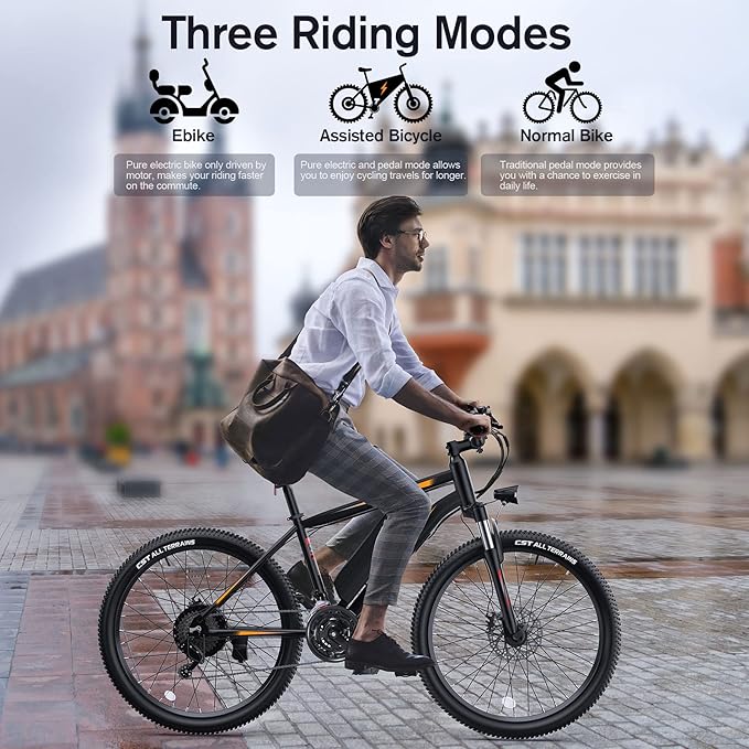 TotGuard Electric Bike for Adults, 27.5" Electric Bike 500W Ebike 20MPH Adult Electric Bicycles Electric Mountain Bike,48V 499WH Removable Lithium Battery,21-Speed Gears,Lockable Suspension Fork