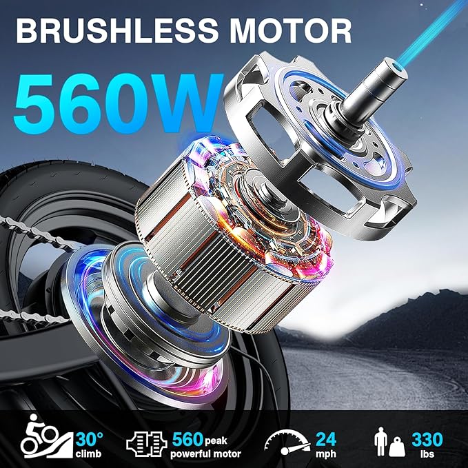 Electric Bike for Adults and Teens, 520W-560W Motor, 20-24MPH, 32 Miles Range, 48V 10Ah Battery, 3-Level Pedal Assist, 14" Foldable Mini Electric Bicycle, UL 2849 Certified