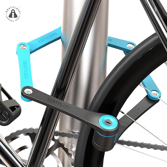 Seatylock FoldyLock Compact Folding Bike Lock - Award Winning Patented Lightweight High Security Bicycle Lock - Heavy Duty Anti Theft Smart Secure Guard with Keys & Case for Bikes or Scooters