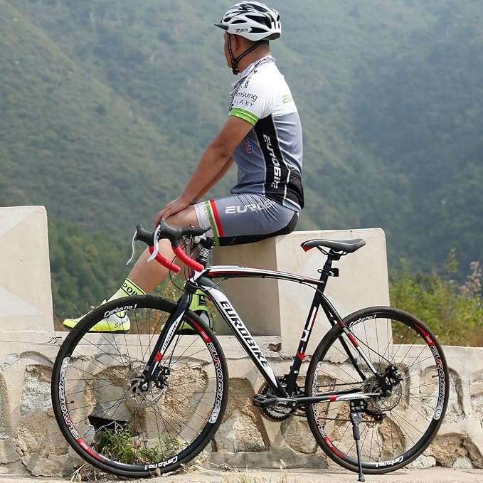 54CM Mens Road Bike,700C Wheels 21 Speed Disc Brake Bicycle for Men