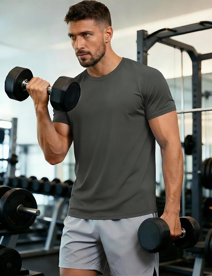 MAGCOMSEN Men's Short Sleeve UPF 50+ T-Shirt Quick Dry Workout Athletic Running Swim Tops Tee Rash Guard Performance Shirts