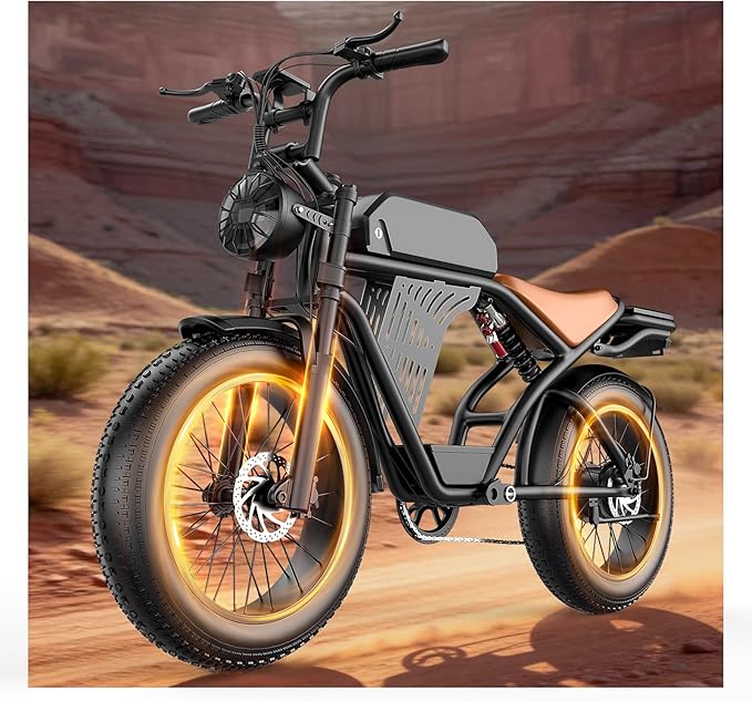 Electric Bike for Adults, 20" Fat Tire Electric Dirt Bike with 2500W Peak Motor, 32MPH, 100 Miles Range, 7 Speed Off-Road Ebike with NFC & Password Unlock, 48V 20AH Removable Battery, Commuter Ebike