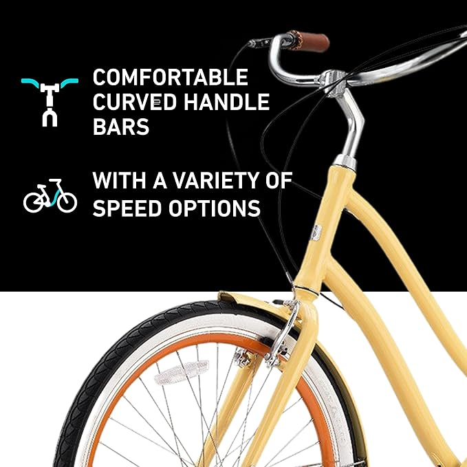 sixthreezero EVRYjourney Women's Beach Cruiser Bike, Step Through Hybrid Bicycle, 24 or 26 Inch Wheels, Multiple Speed Options and Colors