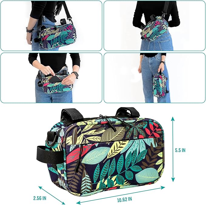 YEEGO DIRECT Handlebar Bag for Bicycles, Bike Bag Multifunctional Water-resistant Scooter Crossbag Handbag Slant Across Front,Bike Frame Accessories (Green)