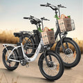 Electric Bike, 1000W Peak Folding Electric Bike, 486Wh 70 Miles Range Ebike, Waterproof Removable Battery, 7 Speed, 25 MPH Max, 20" Step-Thru Bicycle with Front Basket